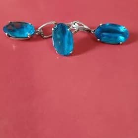 Кольцо с серьгами из серебра
