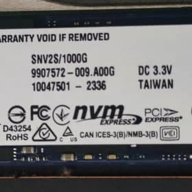 1TB +512GB SSD M.2 2280mm