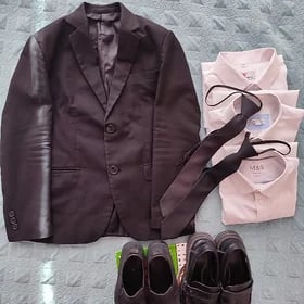 костюм черный+туфли+рубашки
