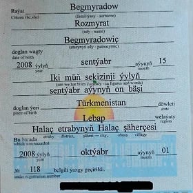 Dogluş hakynda şahadatnama
