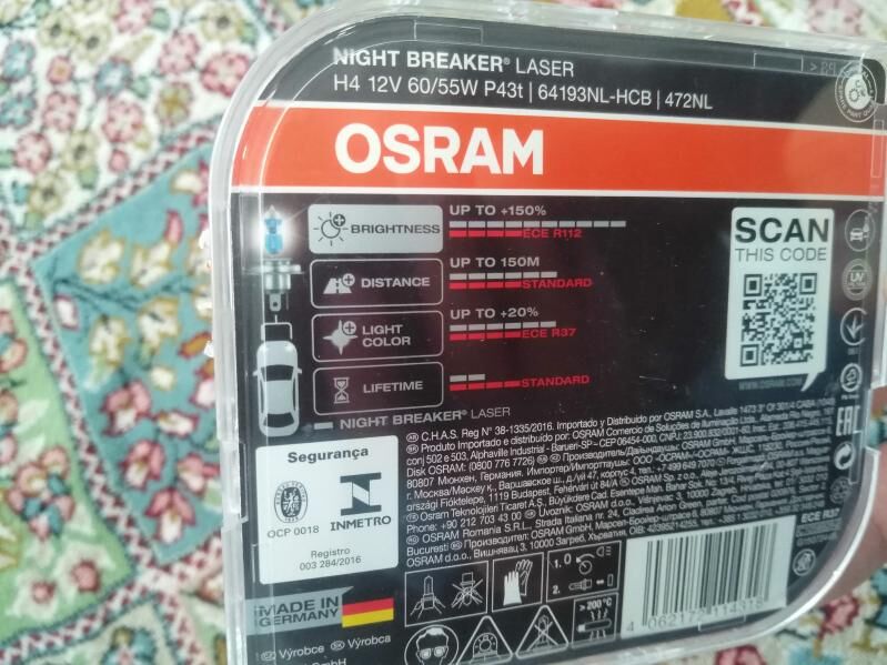 Osram lampa gök H4  +150% 200 TMT - Balkanabat - img 2