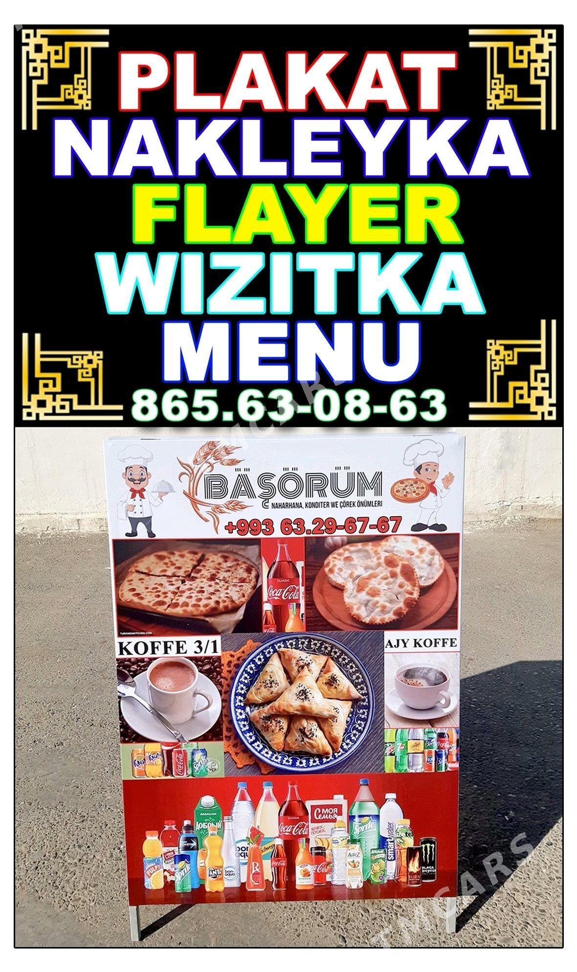 Reklama Menu Wizitka Flayer - Ашхабад - img 3