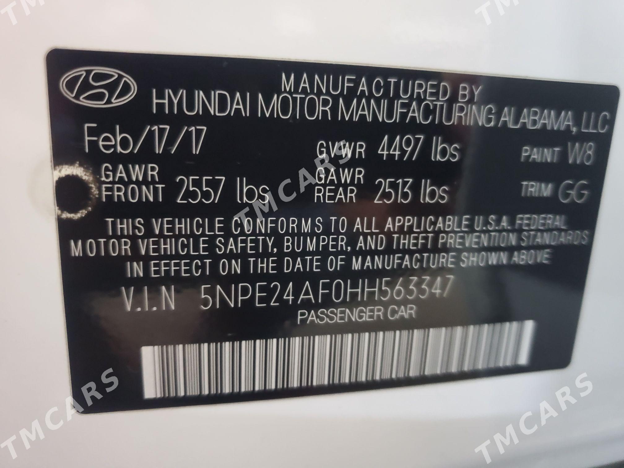 Hyundai Sonata 2017 - 200 000 TMT - Ашхабад - img 7