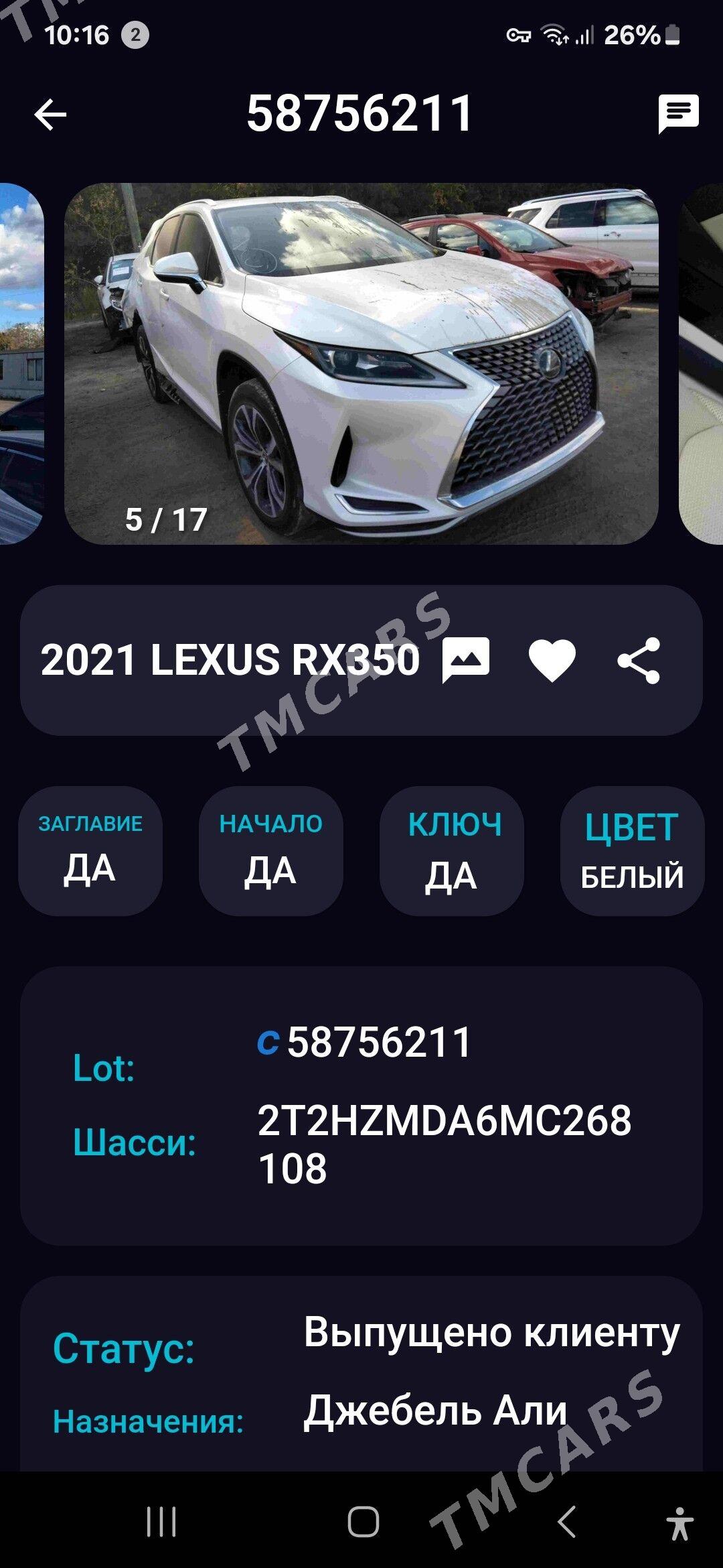 Lexus RX 350 2021 - 800 000 TMT - Мары - img 7