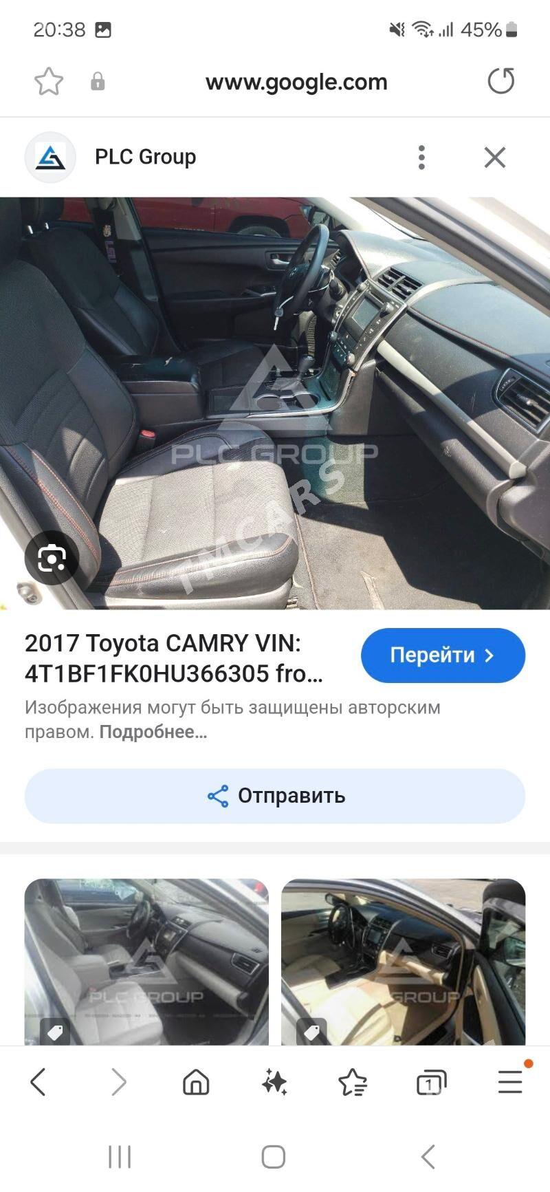 Toyota Camry 2017 - 260 000 TMT - Olimpiýa şäherçesi - img 10