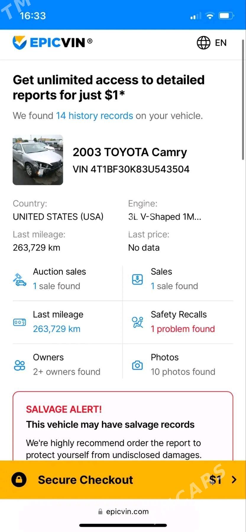 Toyota Camry 2003 - 174 000 TMT - Türkmenabat - img 10