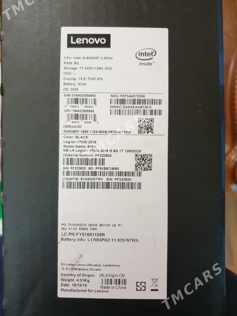 Lenovo Y7000 i5 9pok gtx1660TI - Aşgabat - img 3