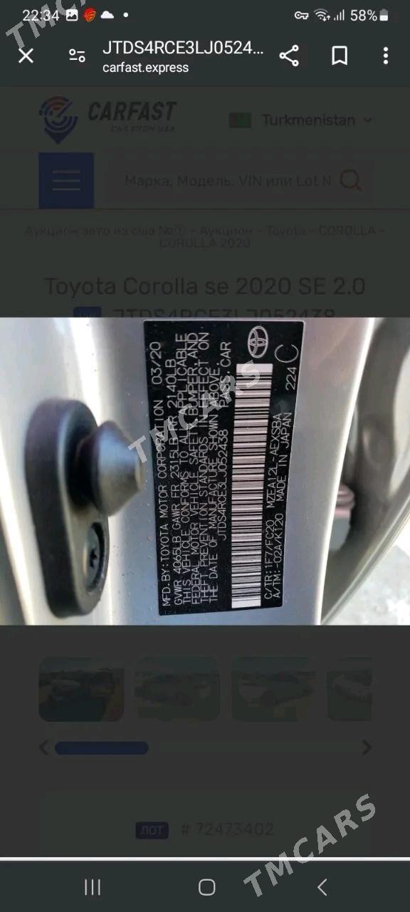 Toyota Corolla 2020 - 220 000 TMT - Aşgabat - img 7