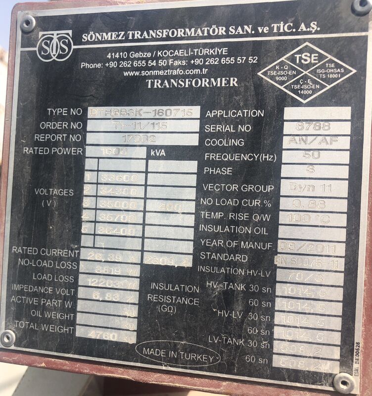 transformatr 1600 kv - Aşgabat - img 4