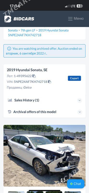 Hyundai Sonata 2018 - 182 000 TMT - Ашхабад - img 8