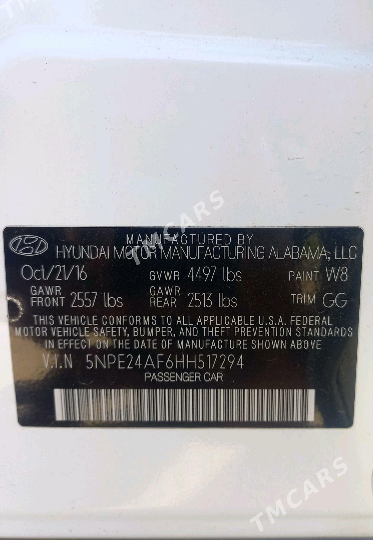 Hyundai Sonata 2016 - 165 000 TMT - Aşgabat - img 7