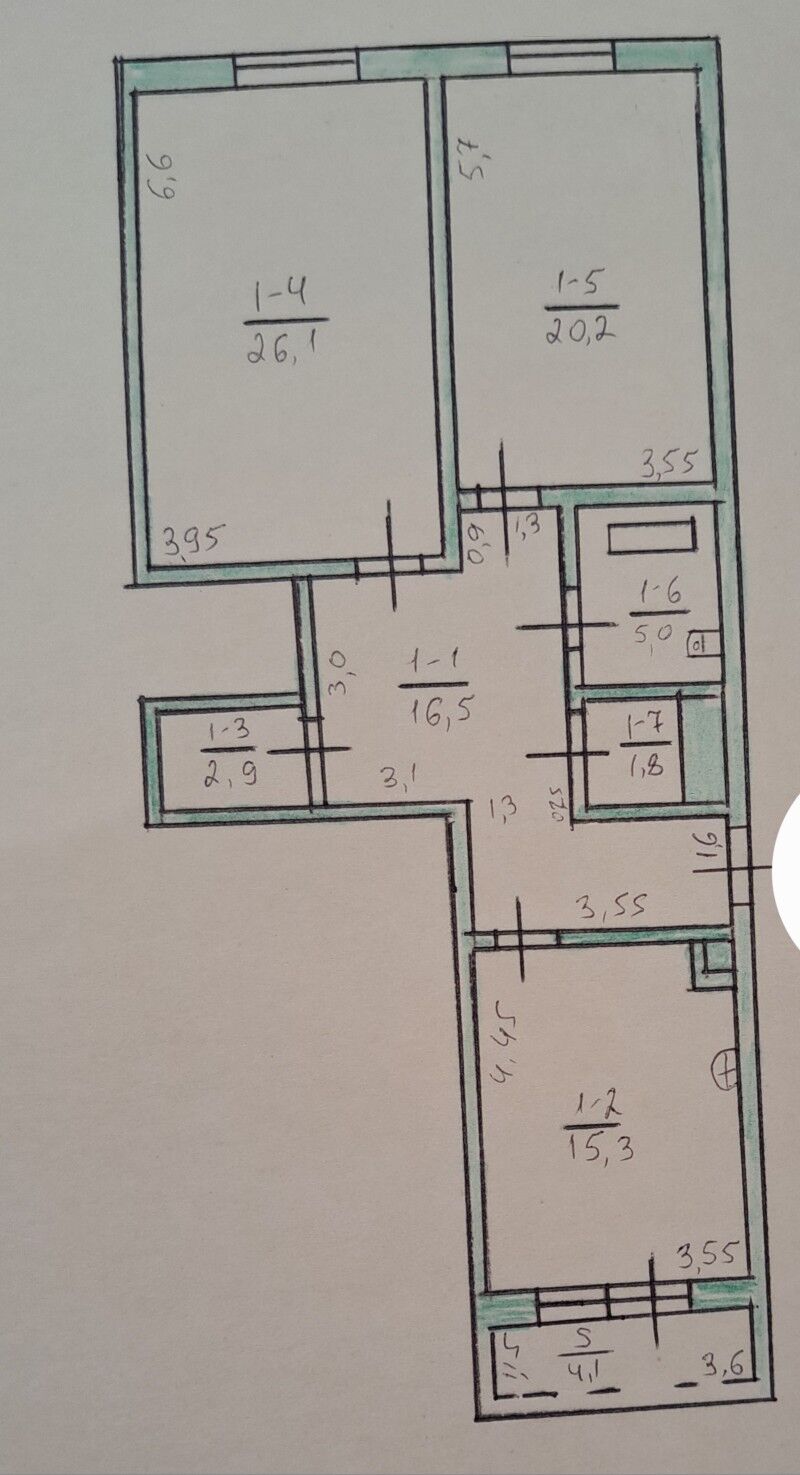 Mir8 2 komnaty 4 etaj 95m² - Parahat 8 - img 5