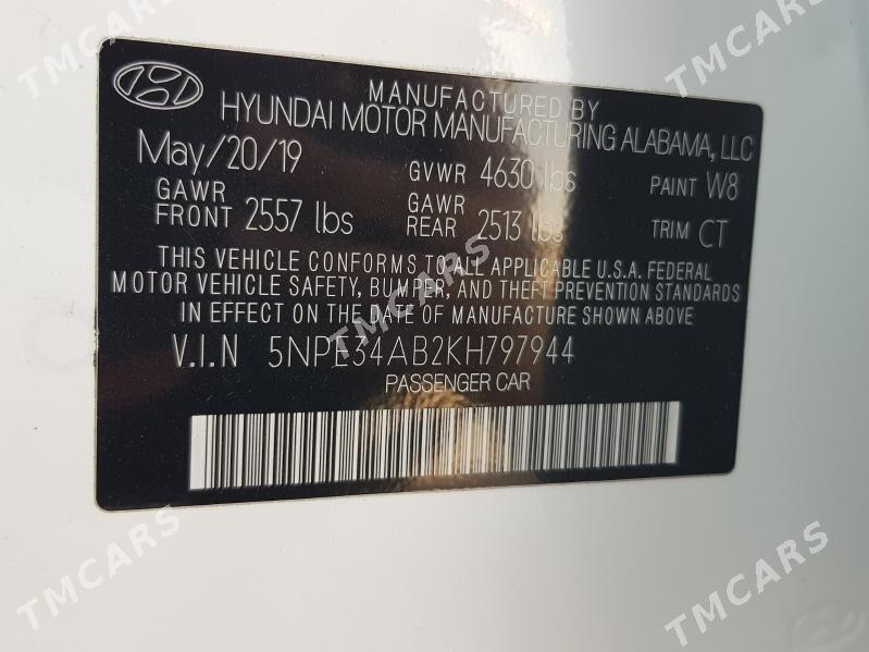 Hyundai Sonata 2019 - 295 000 TMT - Aşgabat - img 7