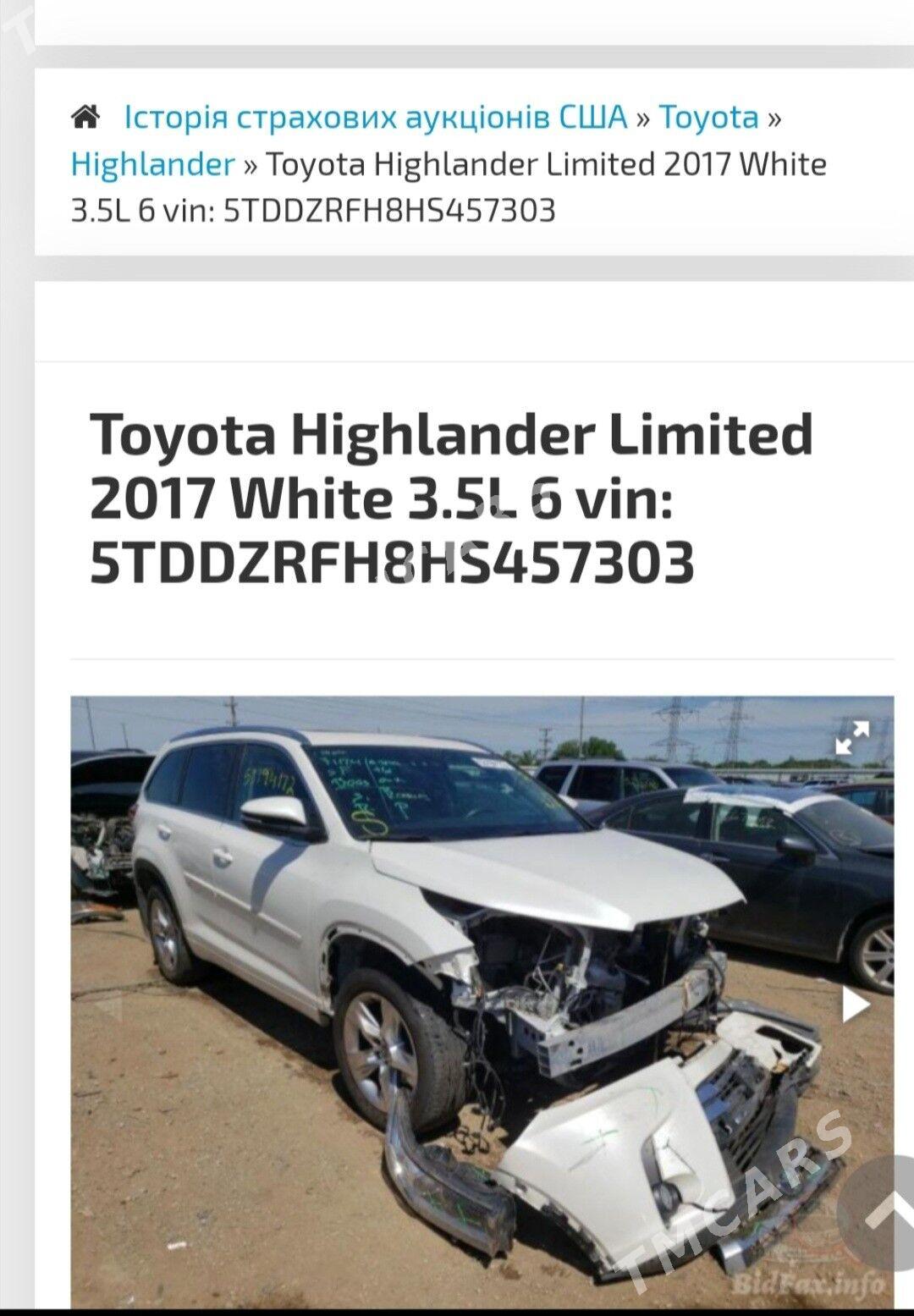 Toyota Highlander 2017 - 500 000 TMT - Aşgabat - img 8