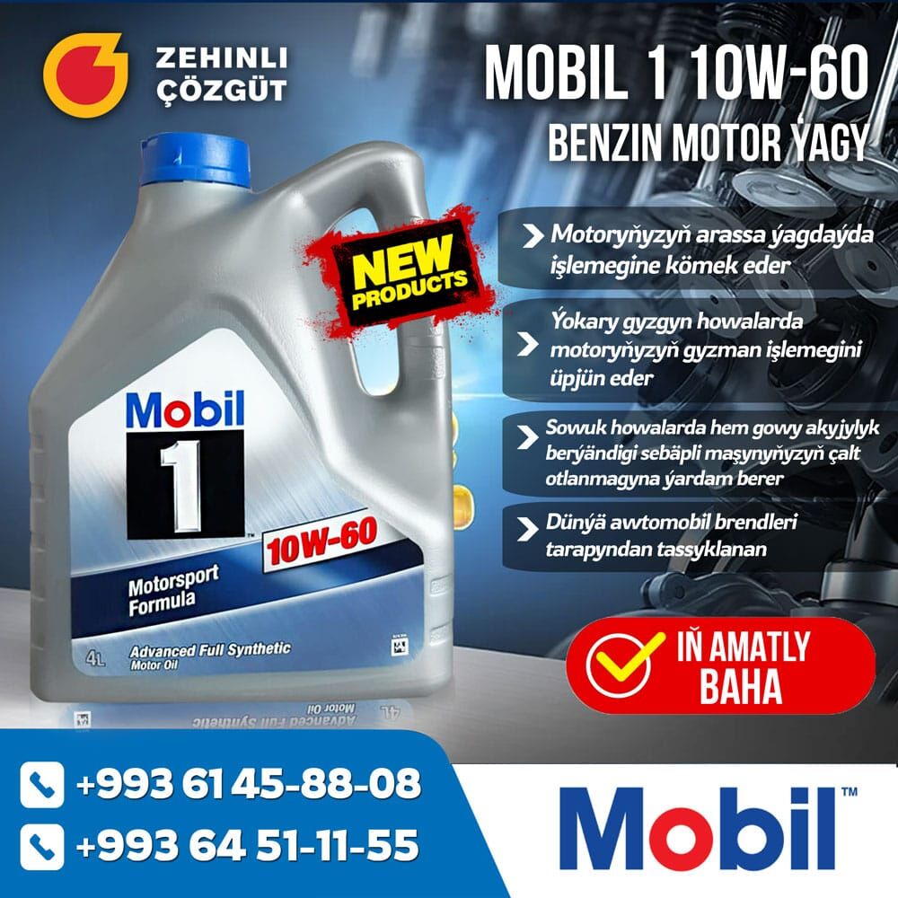 Mobil 1 10w-60 motorsport form 1 TMT - Aşgabat - img 2