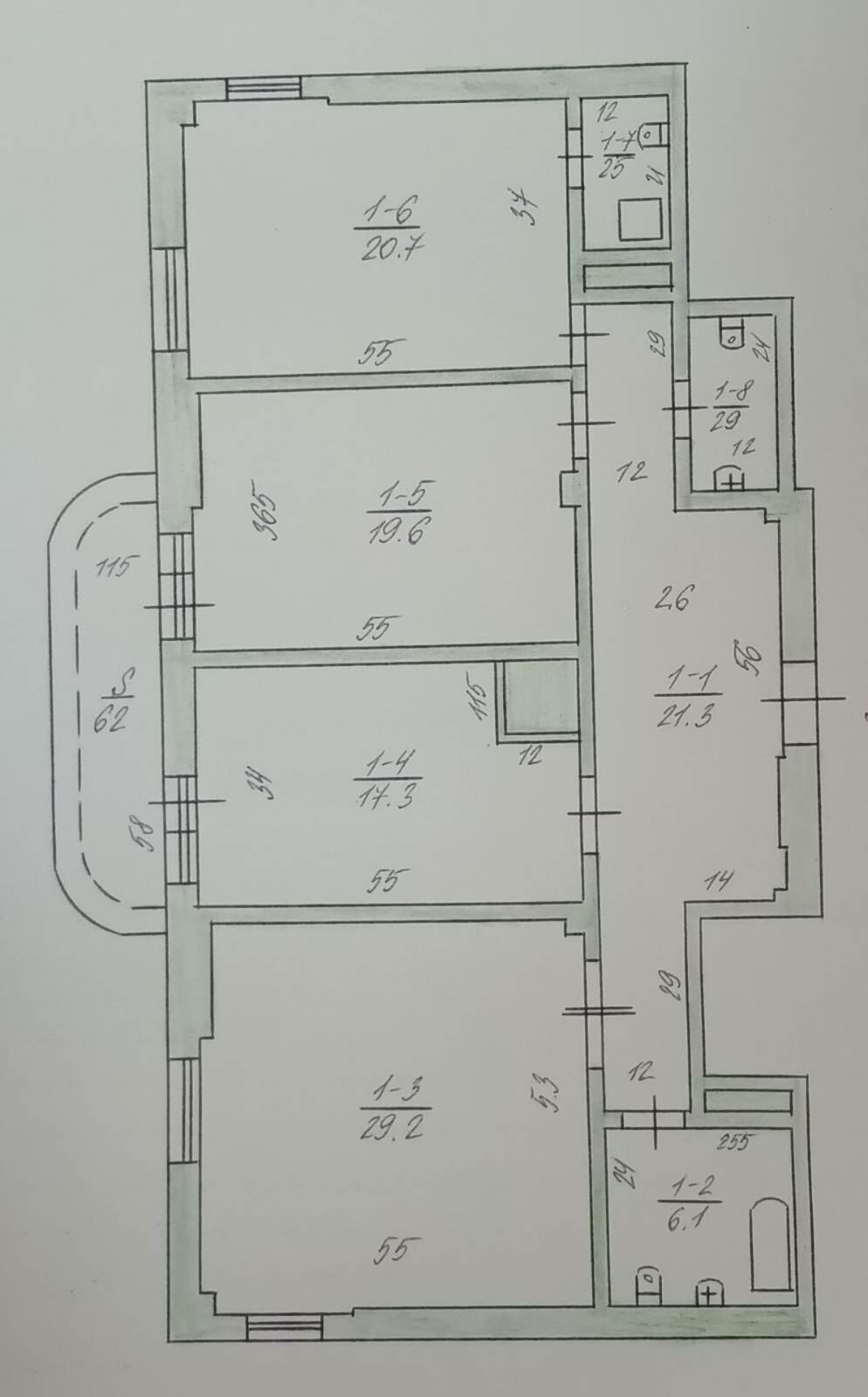 Гоголя полуэлитка 3 комнаты - Aşgabat - img 3