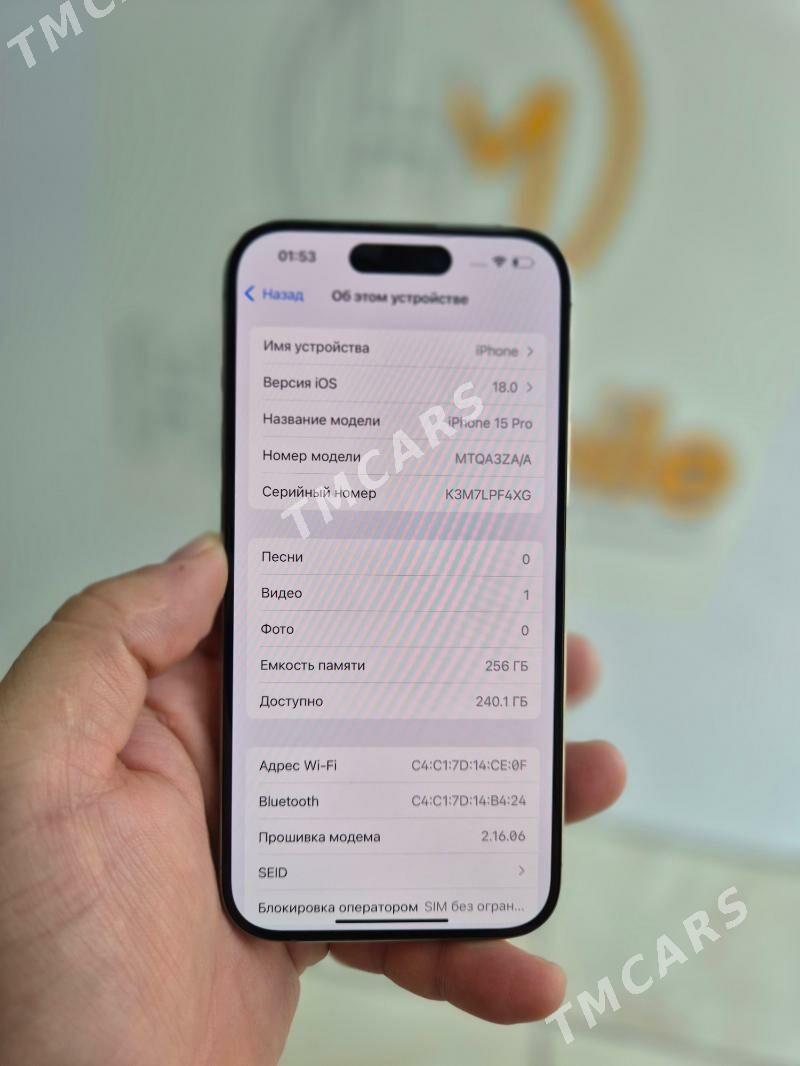 iPhone 15 pro 156gb 2Sim ZA - Ашхабад - img 3