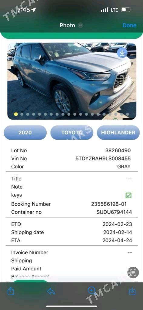 Toyota Highlander 2021 - 600 000 TMT - Türkmenabat - img 3