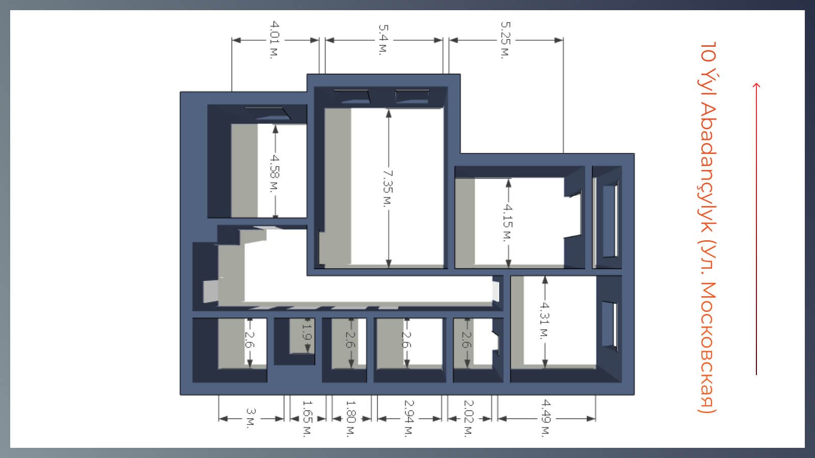 Московская 3к.кв. 155м², 10/11 - Moskowskiý köç. (10 ýyl abadançylyk şaýoly) - img 3