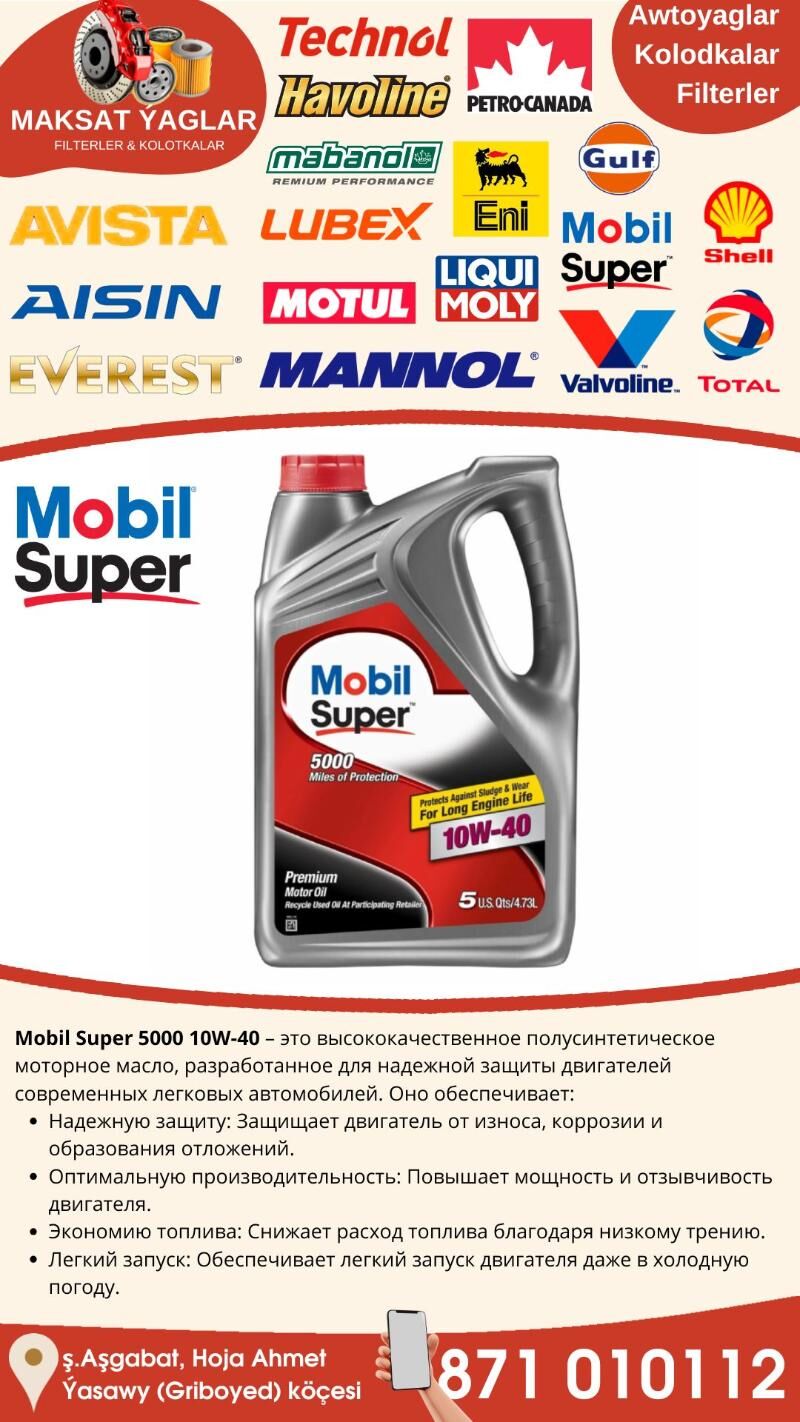 MOBIL SUPER 5000 Motor yagy - Aşgabat - img 3