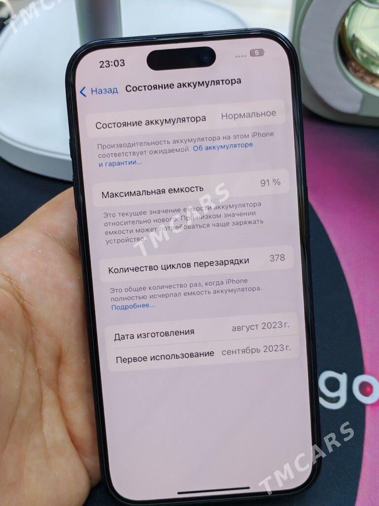 İPHONE 15PRO 128GB Batarey 91% - Ашхабад - img 5