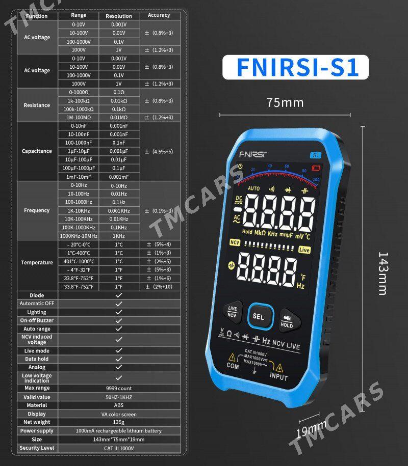 цифровой мультиметр FNiRSi S1 - Aşgabat - img 4