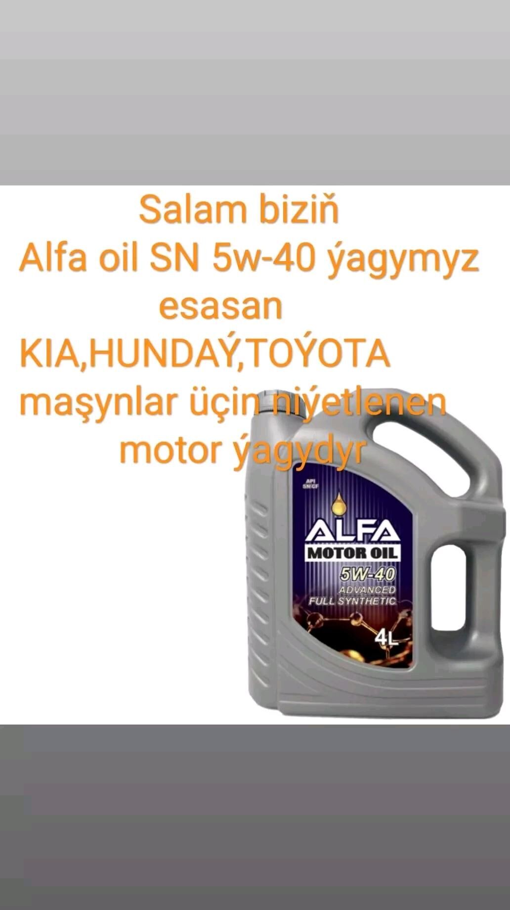 ALFA OIL full ýaglary 5L SN prisadkaly  10w-40 220 TMT - Aşgabat - img 7