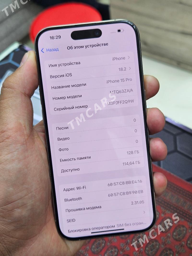 iphone 15pro 89% 128gb 2sim - Ашхабад - img 5