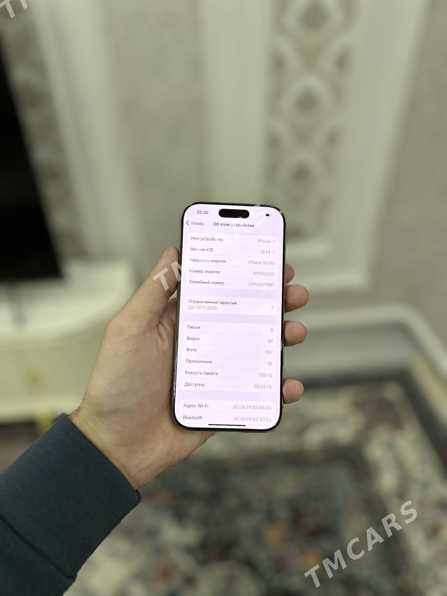 iphone 16 Pro 128GB 100%ZP/A - Ашхабад - img 2