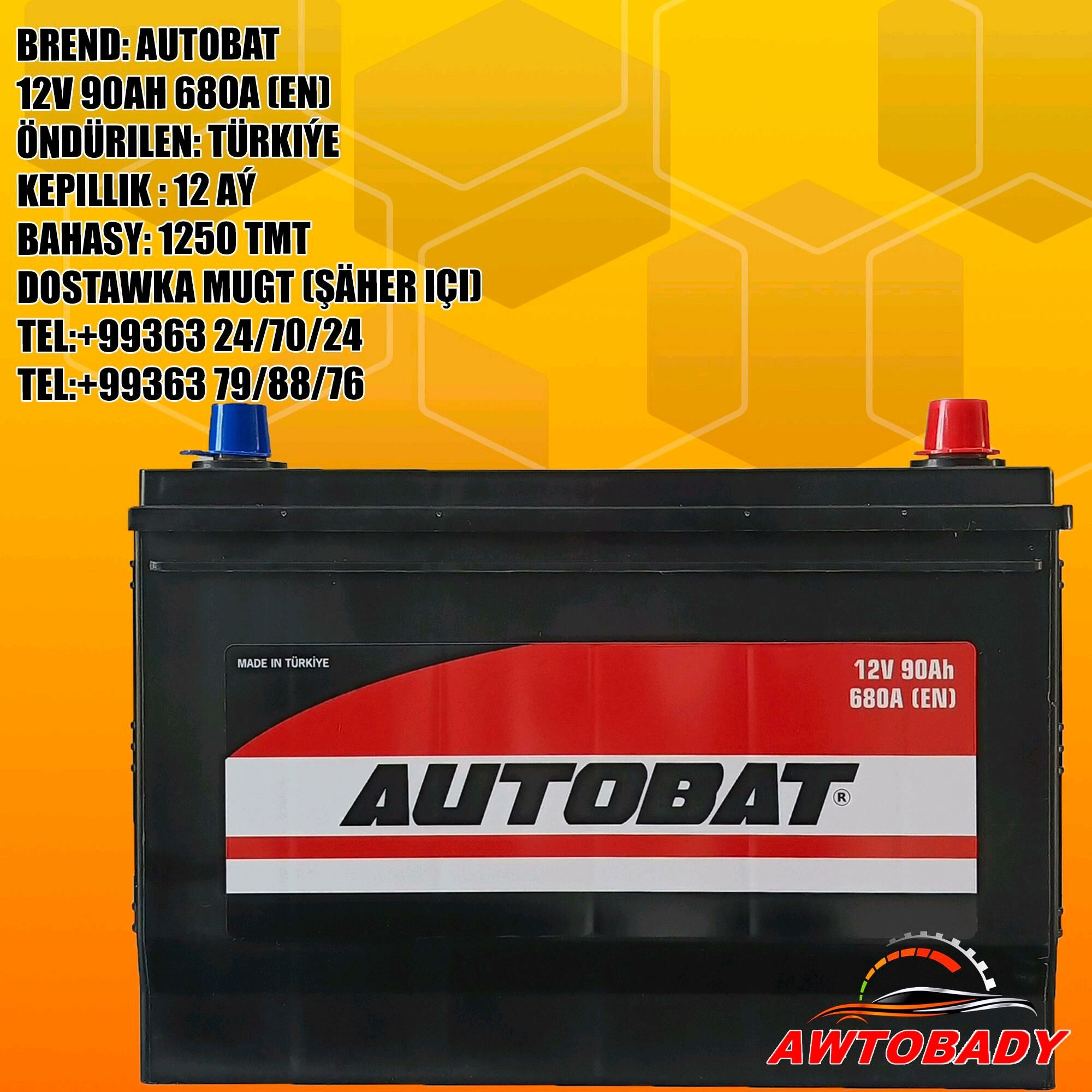 Akumulýator AUTOBAT 12V 90AH 1 250 TMT - Aşgabat - img 1