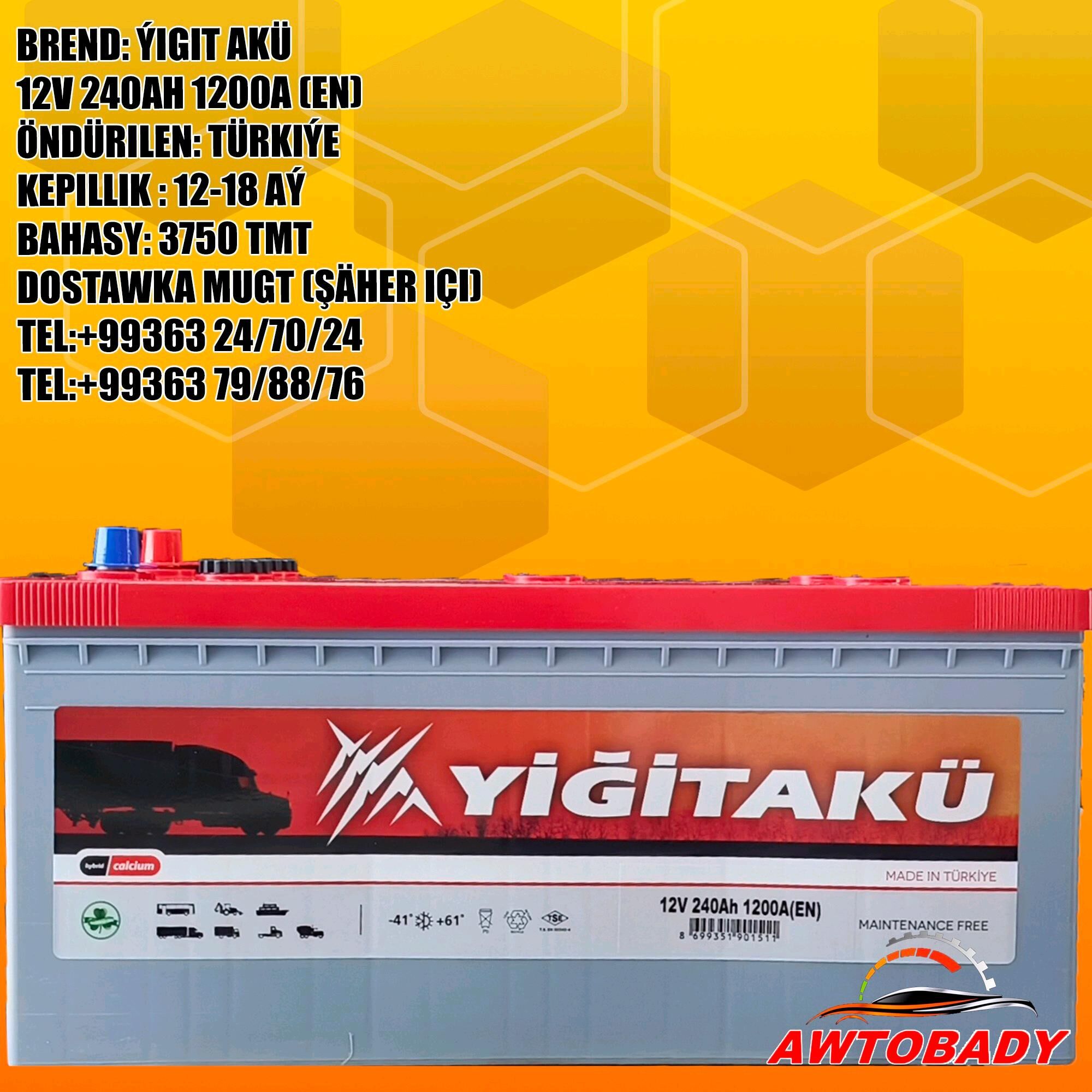 Akumulýator ÝIGIT AKÜ 12V 240H 3 750 TMT - Ашхабад - img 1