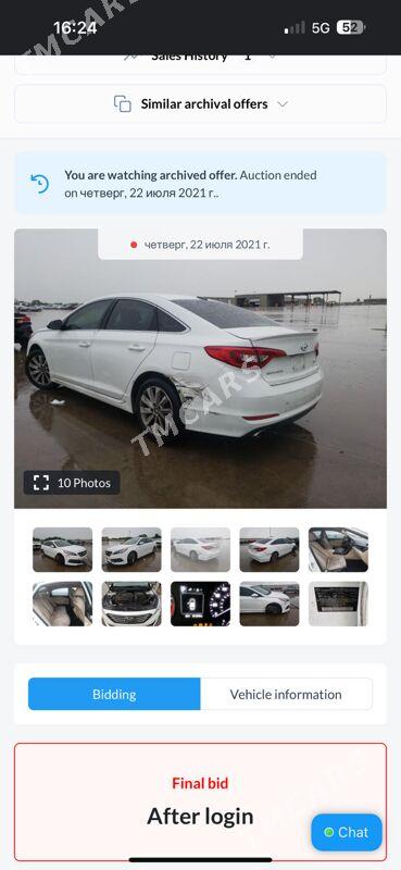 Hyundai Sonata 2017 - 220 000 TMT - Бедев - img 8