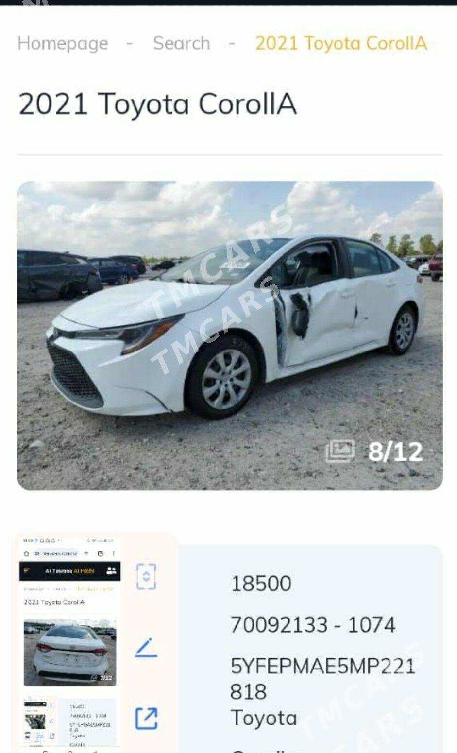 Toyota Corolla 2021 - 280 000 TMT - Ашхабад - img 9