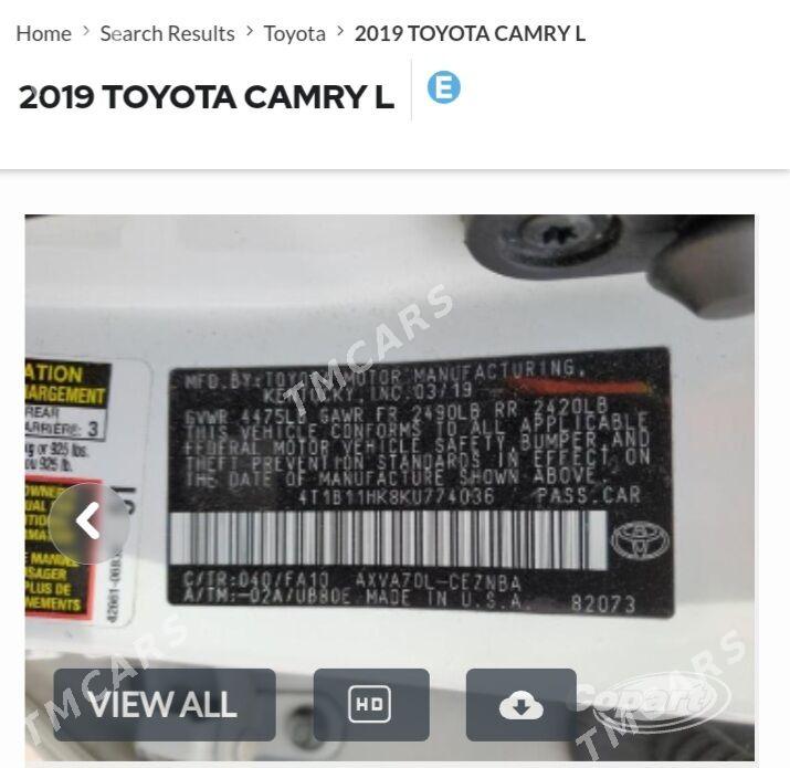 Toyota Camry 2019 - 278 000 TMT - Ашхабад - img 9