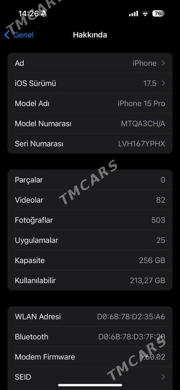 Iphone 15 pro 256GB - Aşgabat - img 2