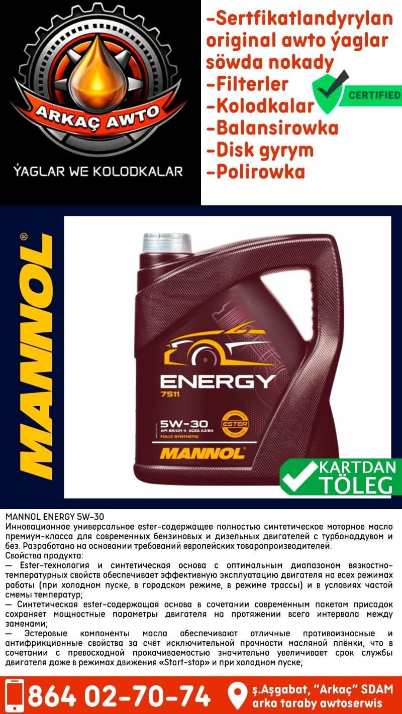 MANNOL MOTOR YAGLARY Масло🔵 - Ашхабад - img 4