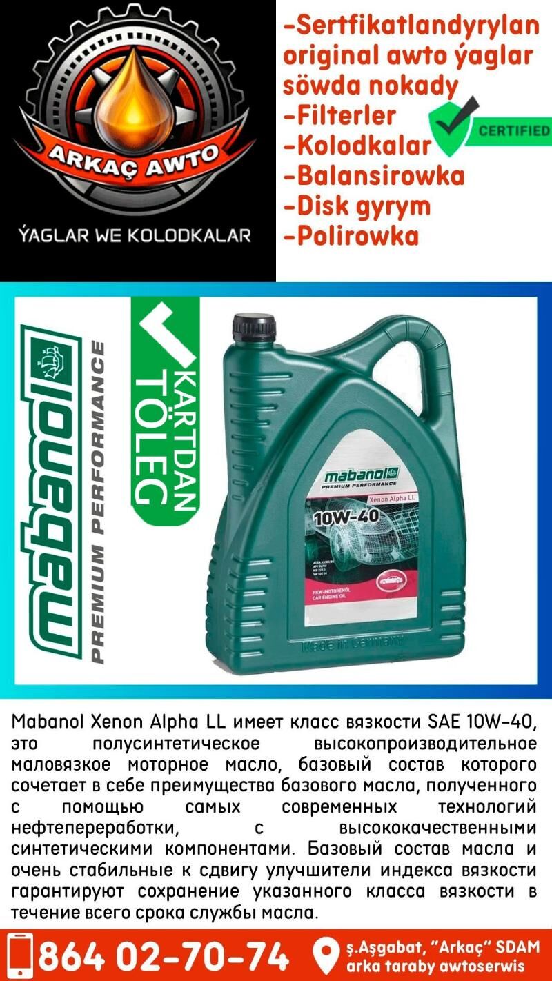 MABANOL MOTOR YAGY МАСЛО 🔵 - Ашхабад - img 2