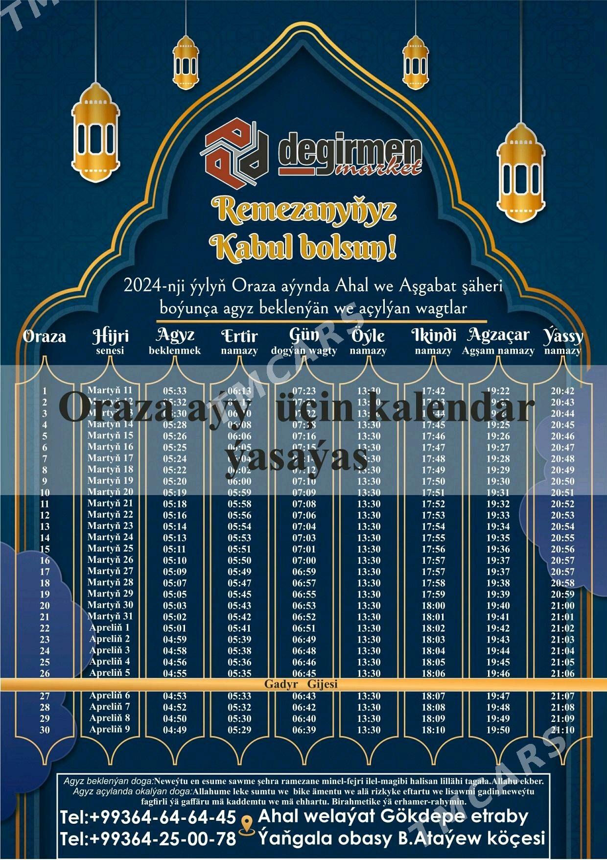 ORAZA KALENDAR WIZITKA REKLAMA - Aşgabat - img 8