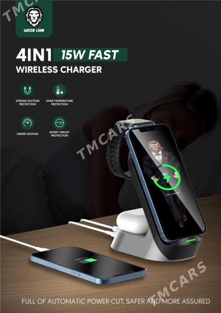 Зарядное устройство Green 4 в 1 Fast Wireless15W - Ашхабад - img 2
