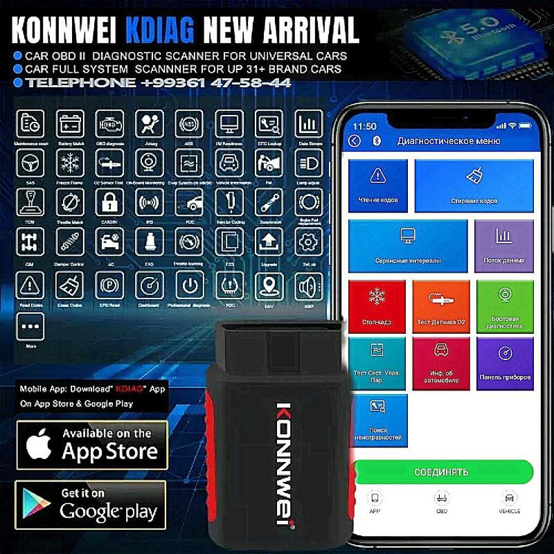 Diagnostika KONNWEI KDIAG OBD2 1 000 TMT - Aşgabat - img 5