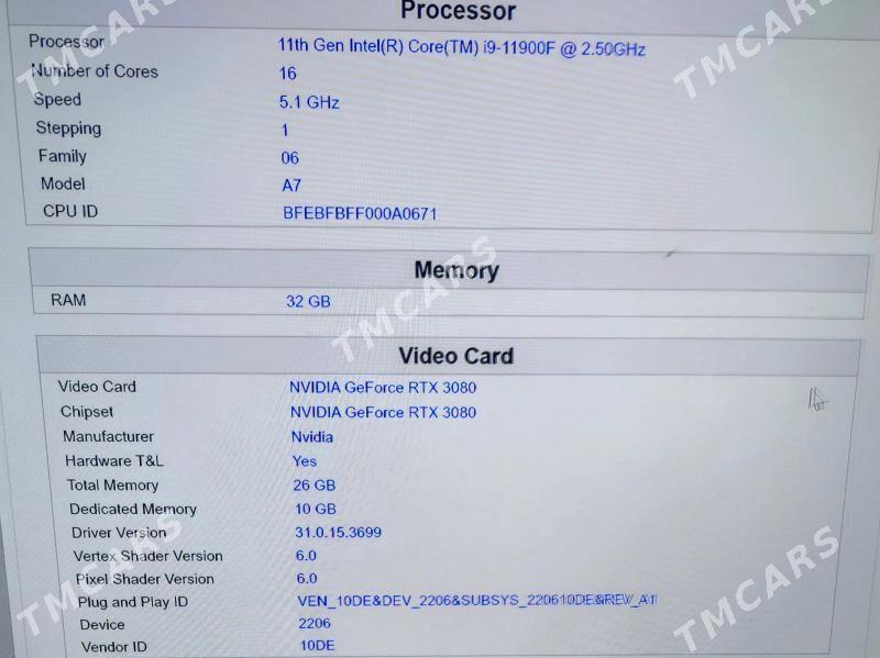 I9-11900F Rtx 3080 - Aşgabat - img 4