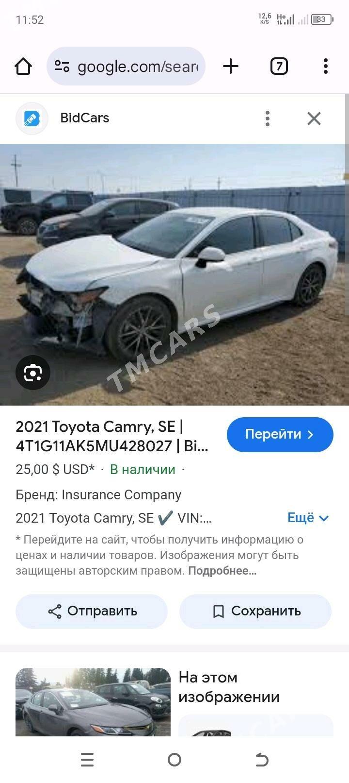 Toyota Camry 2021 - 360 000 TMT - Мары - img 6