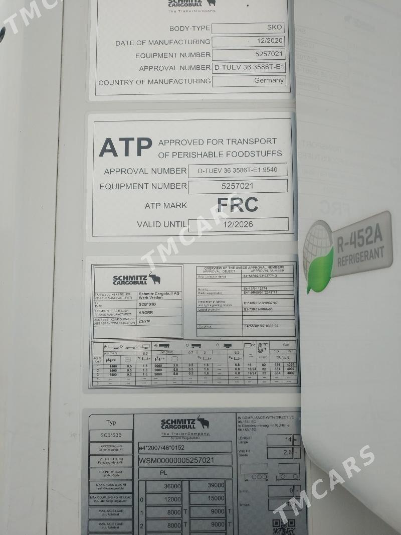 Schmitz Cargobull 2021 - 987 000 TMT - Podwoýski köç. (Bitarap Türkmenistan şaýoly) - img 6