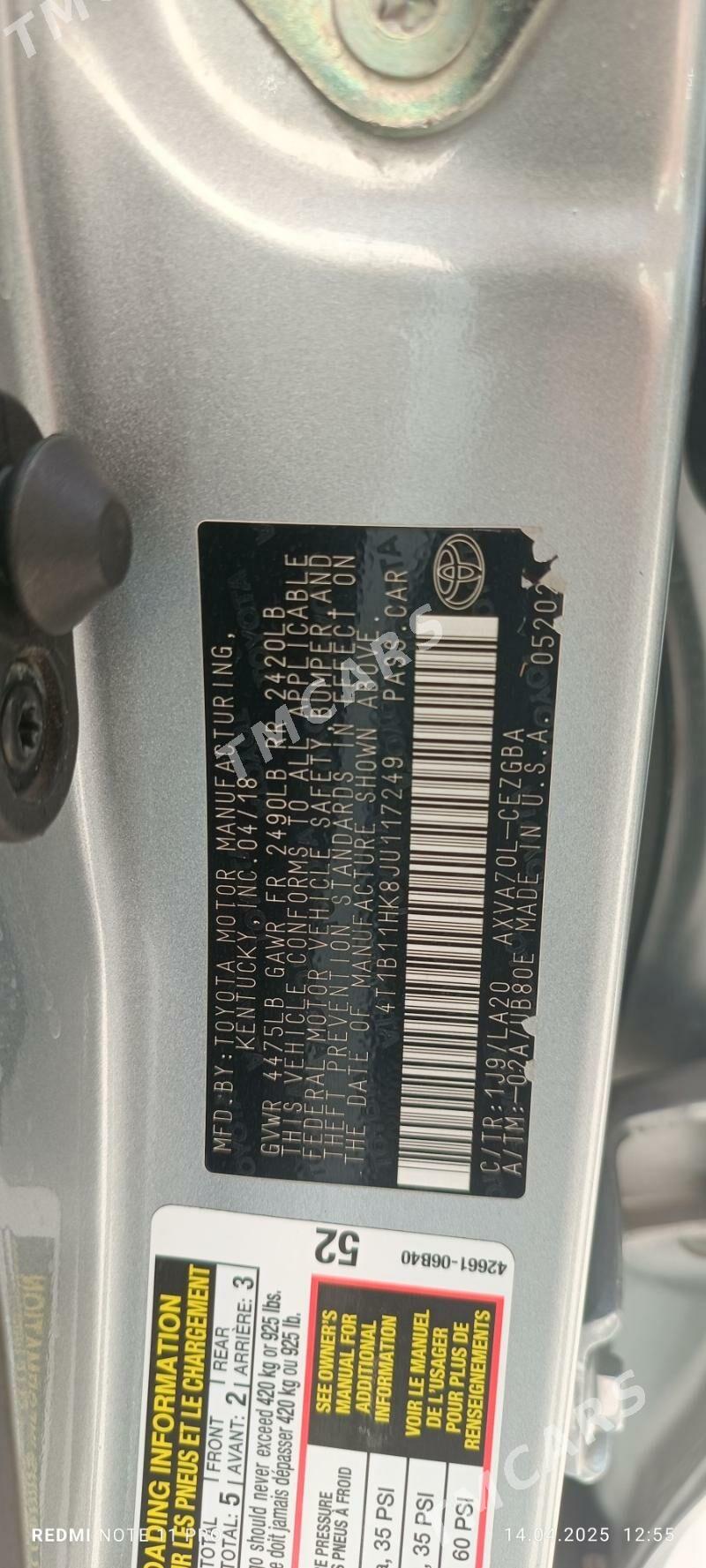 Toyota Camry 2018 - 310 000 TMT - Türkmenabat - img 5