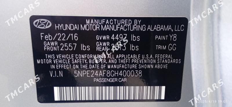 Hyundai Sonata 2016 - 170 000 TMT - Arkadag - img 4