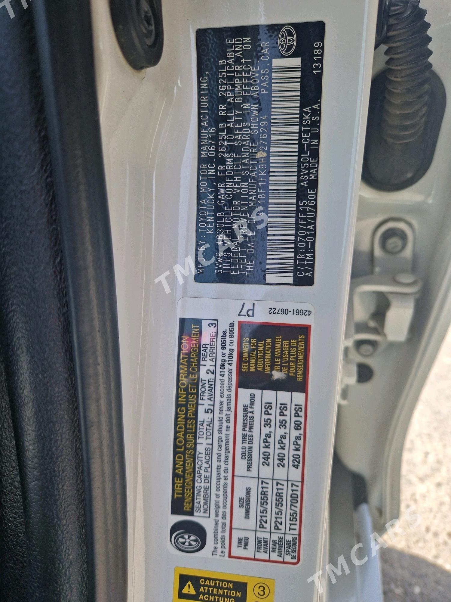 Toyota Camry 2016 - 268 000 TMT - Чоганлы - img 3