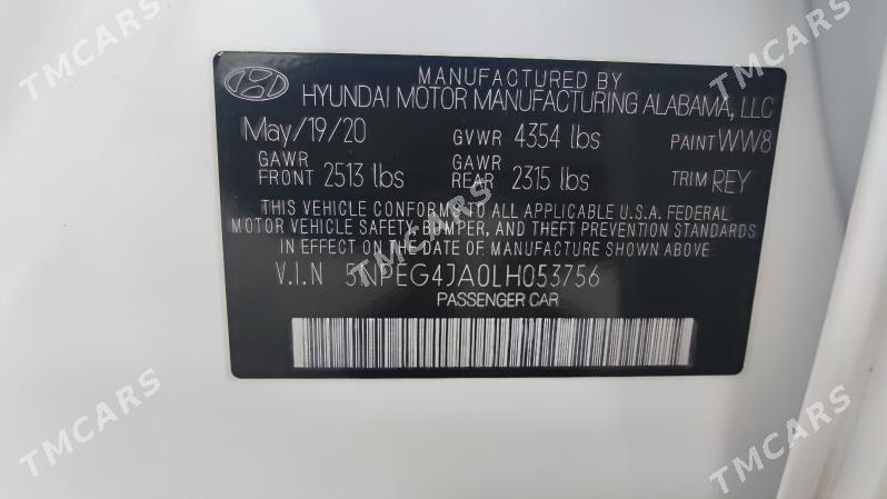 Hyundai Sonata 2020 - 255 000 TMT - Ашхабад - img 9