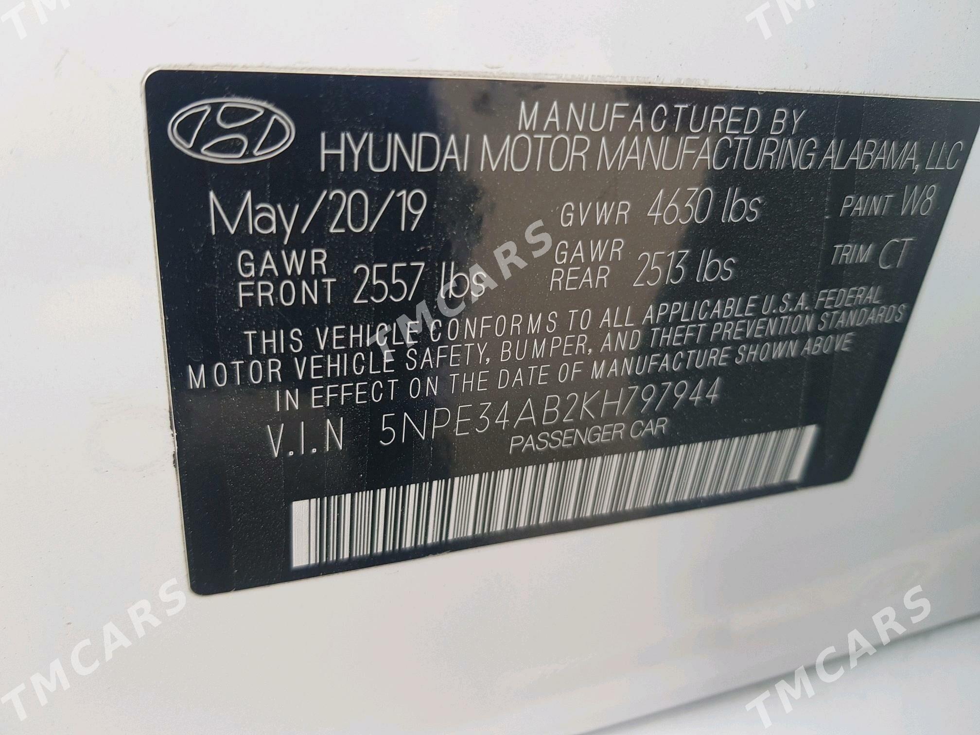 Hyundai Sonata 2019 - 300 000 TMT - Aşgabat - img 7