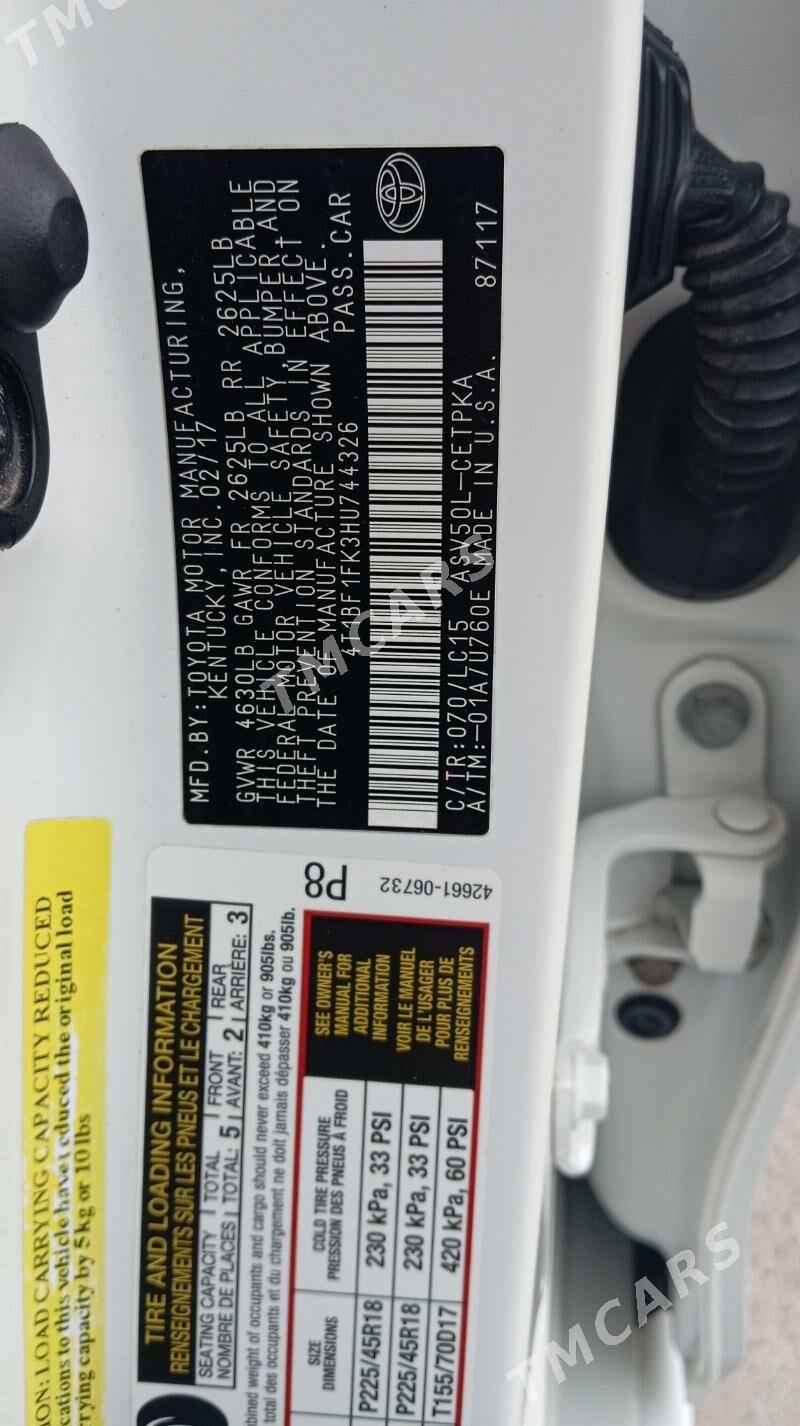 Toyota Camry 2017 - 335 000 TMT - Ашхабад - img 6