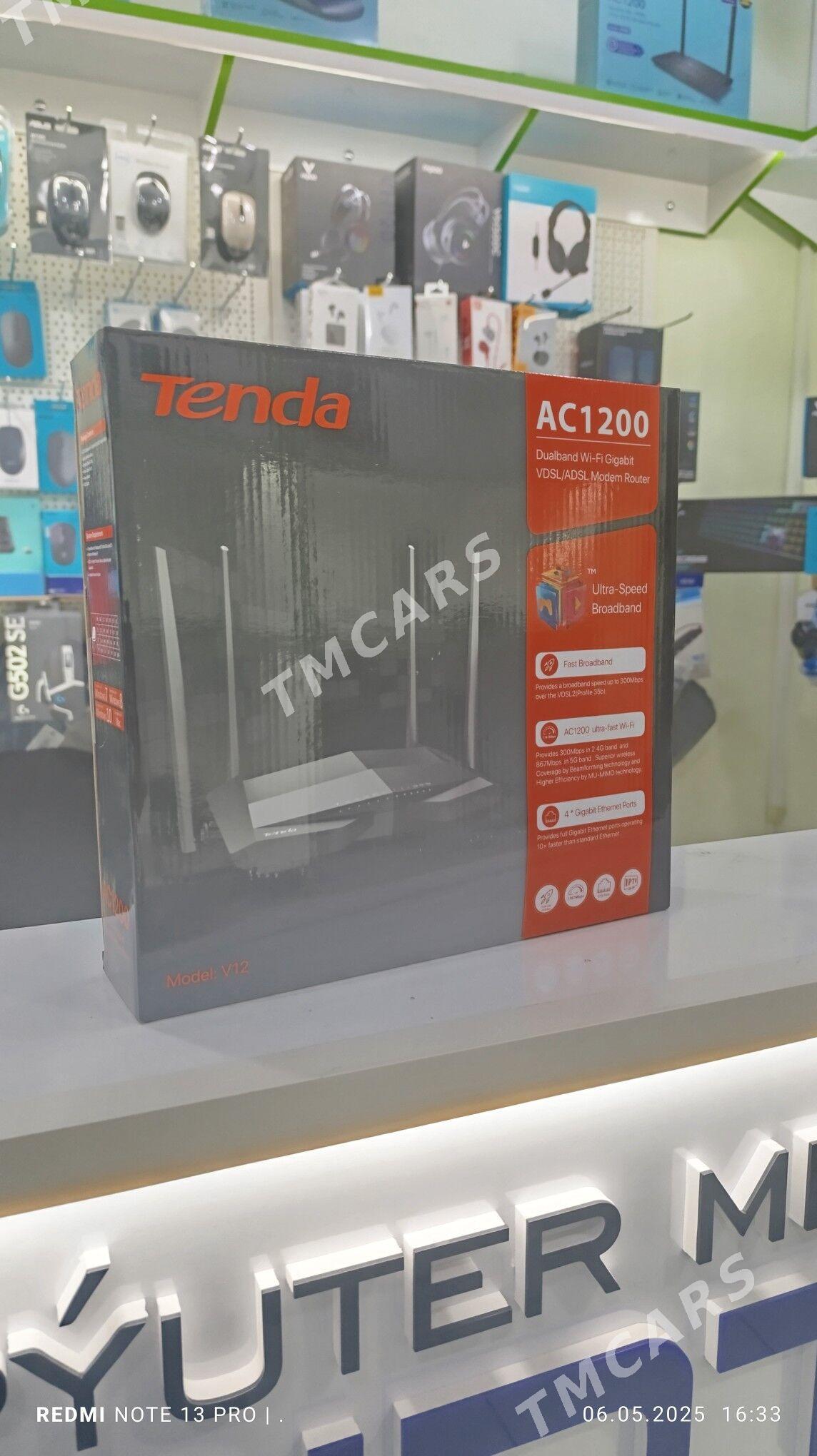 wifi router Tenda model v12 - Ашхабад - img 2